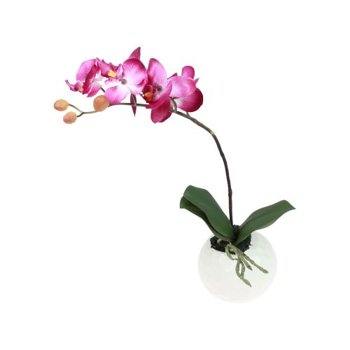 Orquídeas artificiais em vaso Phalaenopsis flores artificiais orquídeas rosa 34cm