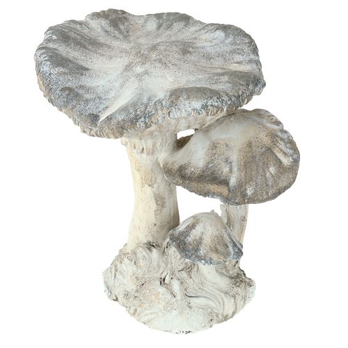 Floristik24 Decoração cogumelo pedra fundida cinza branco lavado 21,5×18×22cm