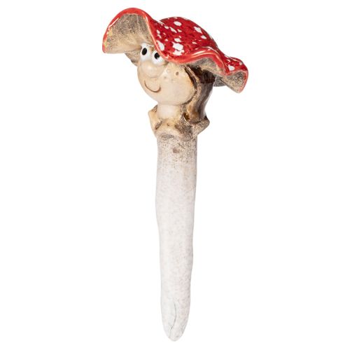 Conjunto de 2 figuras decorativas de cogumelo Amanita muscaria, menina e menino, com rosto, 13 cm. | Floristik24.pt