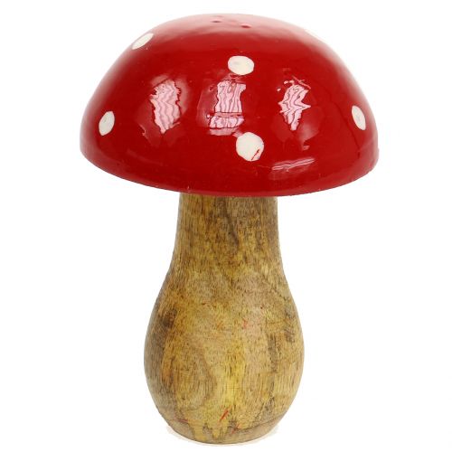 Floristik24 Toadstool feito de madeira vermelha 15,5cm