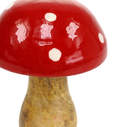 Floristik24 Toadstool feito de madeira vermelha 15,5cm