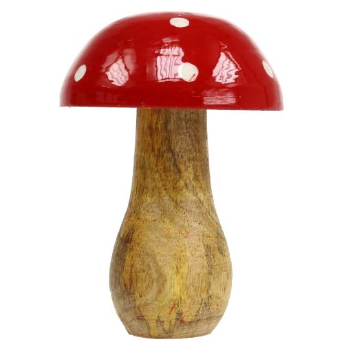 Floristik24 Toadstool feito de madeira vermelha 15,5cm