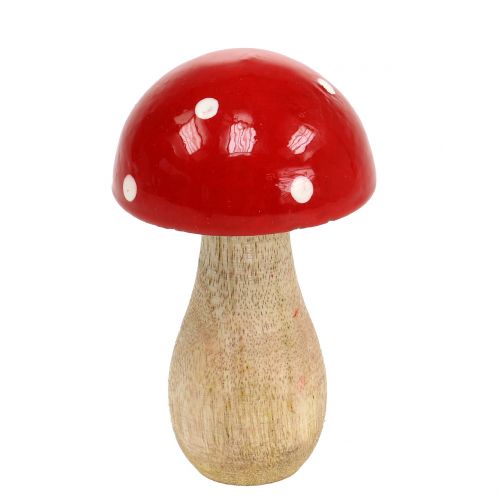 Floristik24 Toadstool feito de madeira vermelha 11,5cm