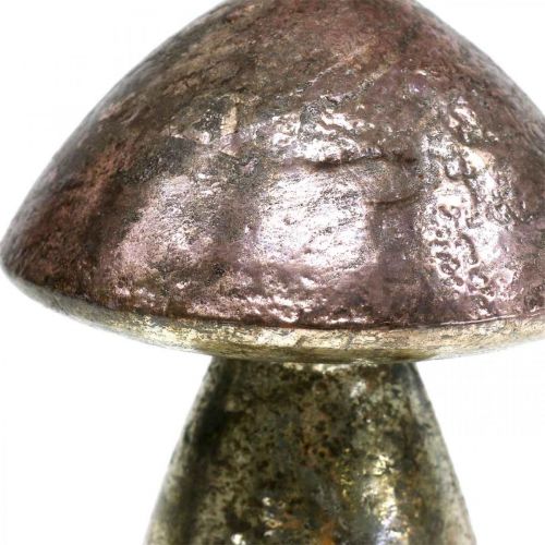 Floristik24 Cogumelos decorativos rosa decoração de outono vidro Ø9cm Alt.13,5cm 2 unidades
