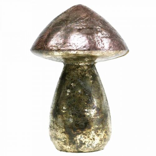Itens Cogumelos decorativos rosa decoração de outono vidro Ø9cm Alt.13,5cm 2 unidades