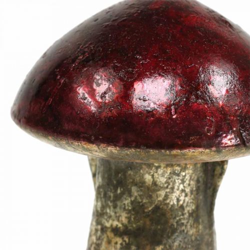 Floristik24 Deco cogumelos vidro vermelho decoração de outono decoração de mesa Ø6.5cm A10cm 3uds