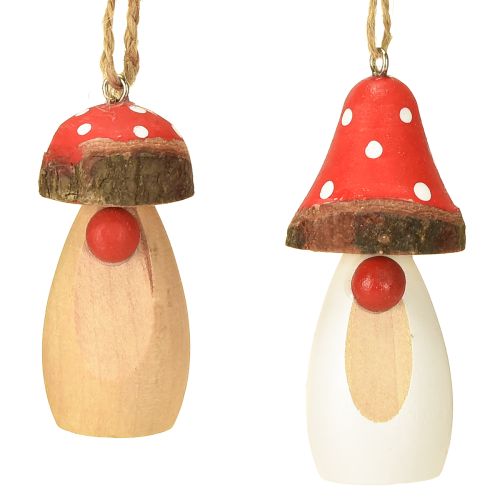 Itens Cogumelo para pendurar madeira branco, castanho sortido 6,5/8cm 8 un