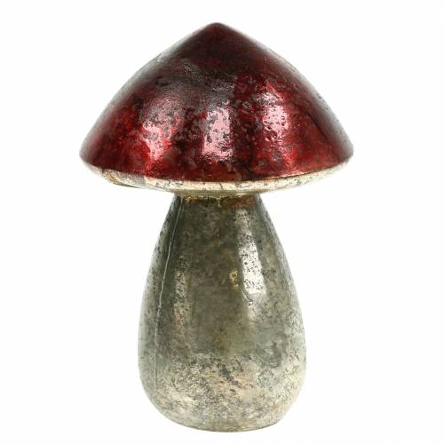 Floristik24 Vidro decorativo cogumelo vermelho escuro Alt.13cm