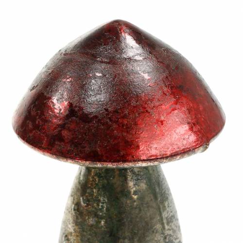 Floristik24 Vidro decorativo cogumelo vermelho escuro Alt.13cm