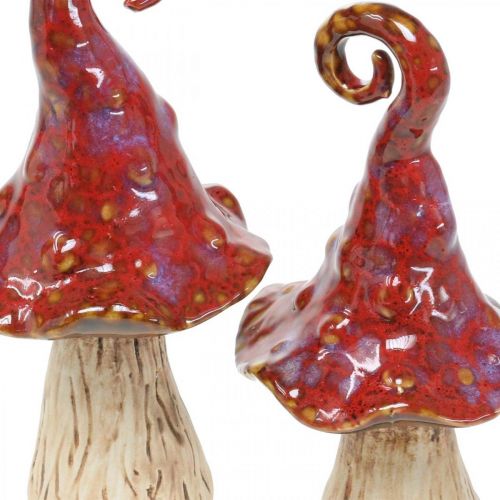 Floristik24 Cogumelos cerâmicos floresta mágica cogumelo decorativo vermelho decoração de cerâmica H16cm 2pcs