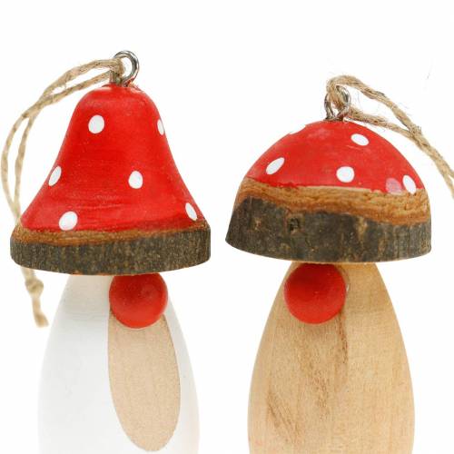 Itens Cogumelo para pendurar madeira branco, castanho sortido 6,5/8cm 8 un