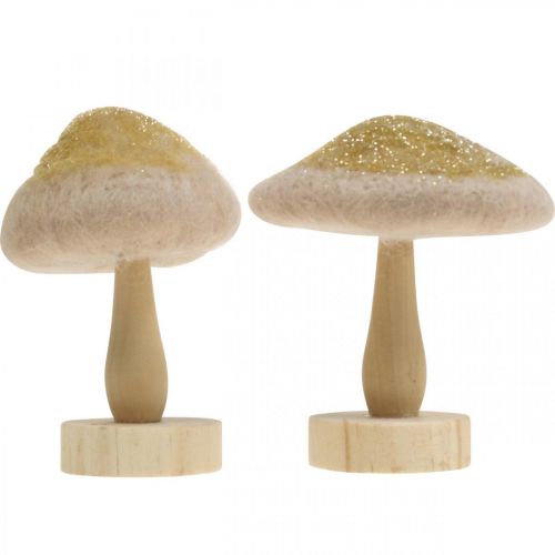 Itens Deco madeira cogumelo, feltro com glitter decoração de mesa Advent H11cm 4pcs
