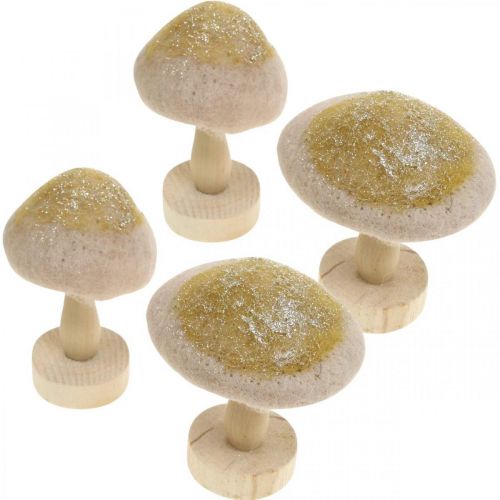 Itens Deco madeira cogumelo, feltro com glitter decoração de mesa Advent H11cm 4pcs