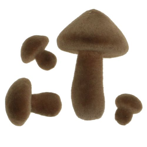 Floristik24 Cogumelos marrons flocados 12 unidades