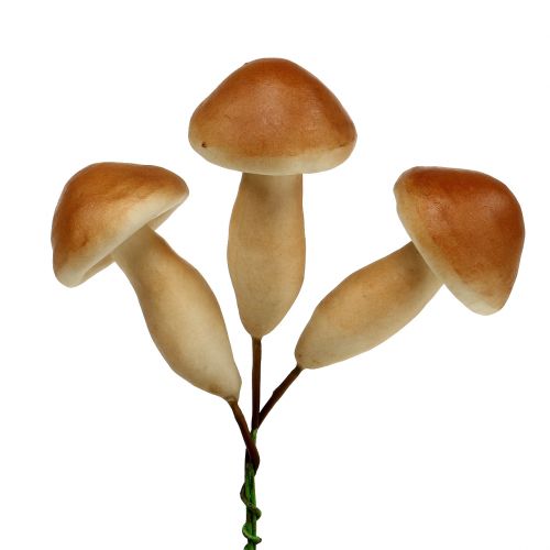 Floristik24 Cogumelos em fio marrom 7cm 18pcs