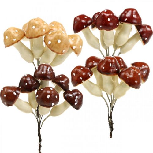 Floristik24 Cogumelos variados 3cm x 5cm em arame 48 un