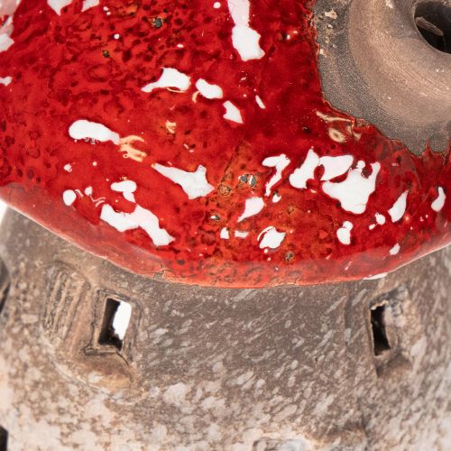 Casa de Cogumelo com Farol, Figura Decorativa de Amanita muscaria com Chaminé, 10cm, 2 peças | Floristik24.pt