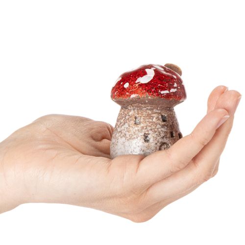 Decoração de casinha de cogumelos: Miniaturas de cogumelo Amanita muscaria (6 cm, 2 unidades) | Floristik24.pt