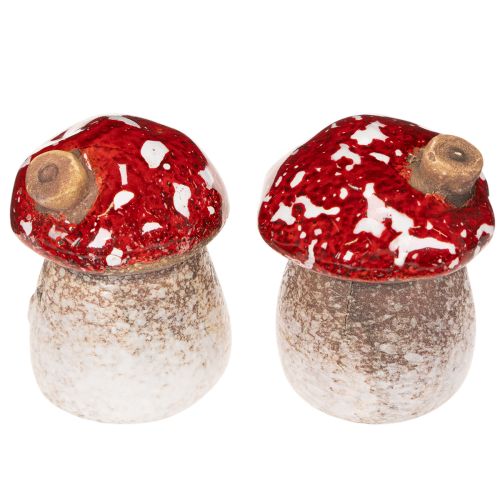 Decoração de casinha de cogumelos: Miniaturas de cogumelo Amanita muscaria (6 cm, 2 unidades) | Floristik24.pt