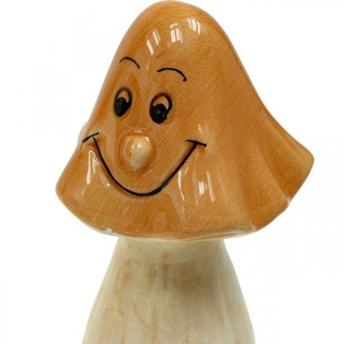 Itens Cogumelos decorativos figuras de decoração de outono em cerâmica marrom Ø6cm Alt.10,5cm 3 peças