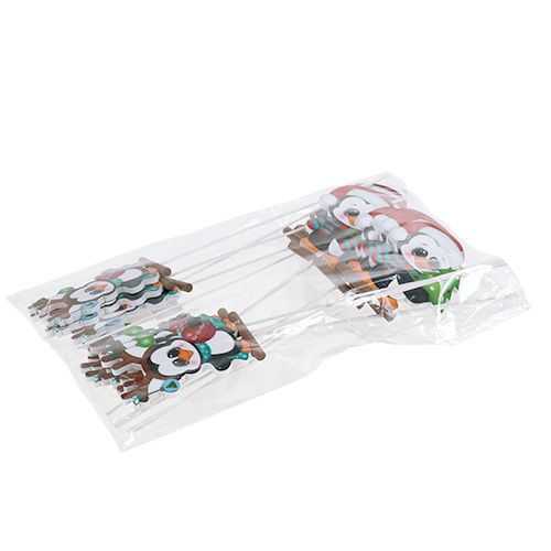 Floristik24 Pinguim em uma vara 8,5 cm 16 unidades