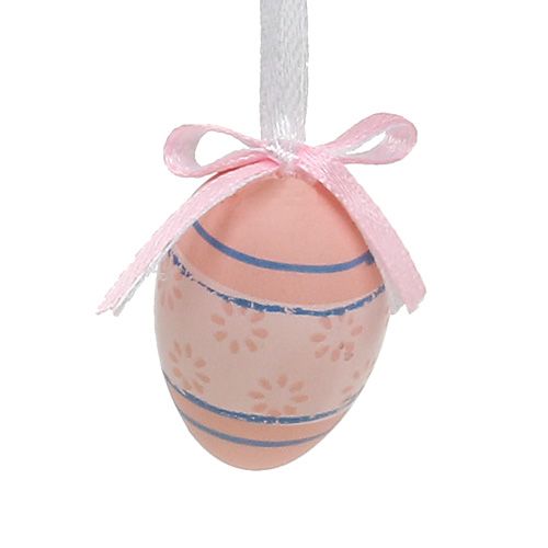 Floristik24 Ovos de plástico para pendurar 4cm mistura azul-rosa 36pcs
