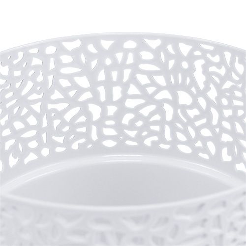 Floristik24 Floreira de plástico branca Ø14,5cm Alt.15,5cm 1 peça