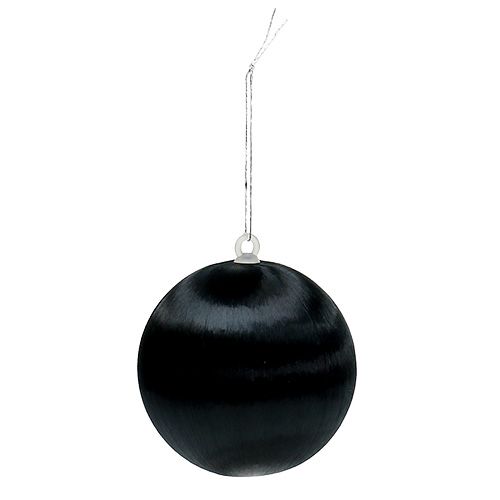 Floristik24 Bola de plástico preto Ø6cm 6 unidades