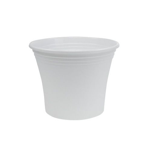 Pote de plástico “Irys” branco Ø15cm Alt.13cm, 1ud