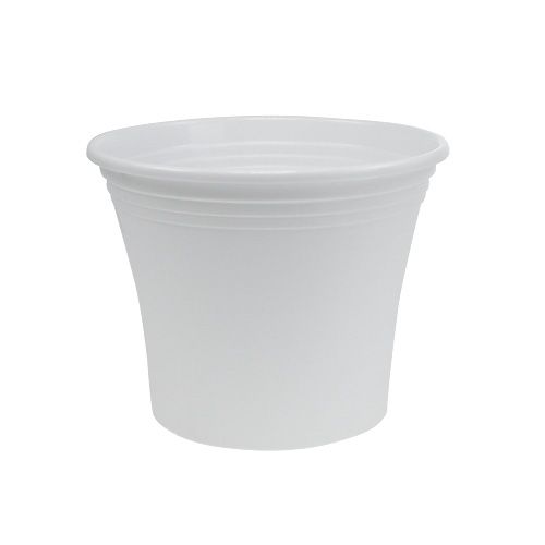 Floristik24 Pote de plástico “Irys” branco Ø17cm Alt.14cm, 1ud