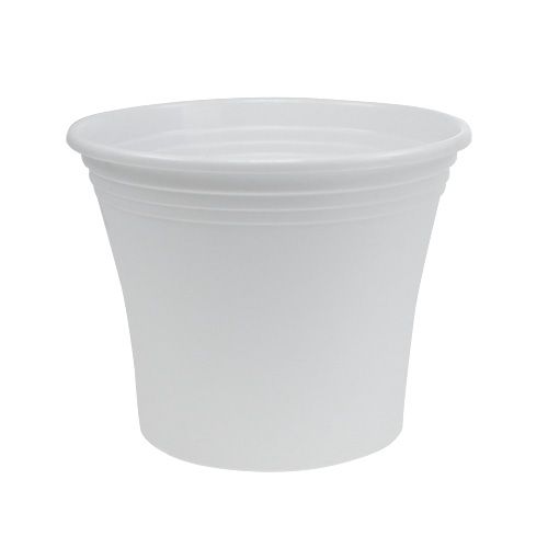 Pote de plástico “Irys” branco Ø19cm Alt.16cm 1ud