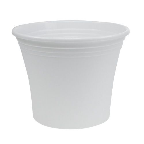 Pote de plástico “Irys” branco Ø22cm Alt.18cm, 1ud