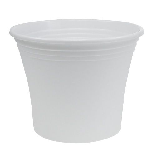 Itens Pote de plástico “Irys” branco Ø25cm Alt.21cm, 1 unidade
