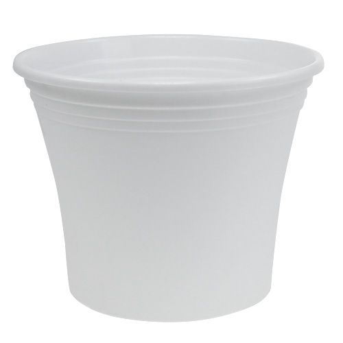 Itens Pote de plástico “Irys” branco Ø29cm Alt.24cm, 1 unidade