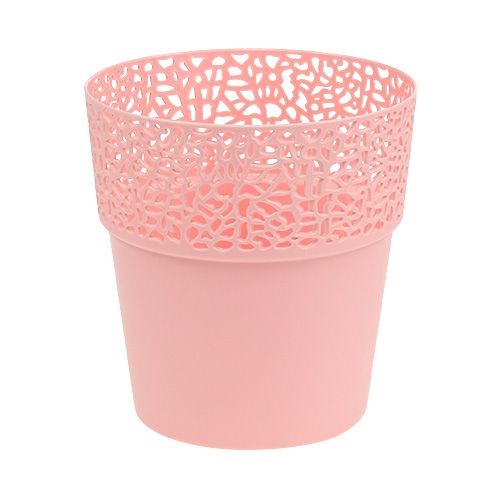 Floristik24 Floreira de plástico rosa Ø14,5cm Alt.15,5cm 1 peça