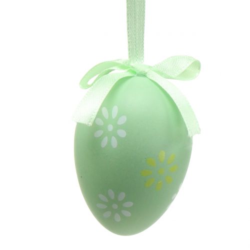 Floristik24 Ovos de Páscoa para pendurar verde, branco, amarelo 6cm 12pcs