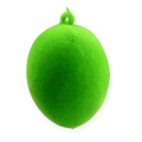 Floristik24 Ovos decorativos para pendurar ovos de Páscoa coloridos flocados 6cm 18 un