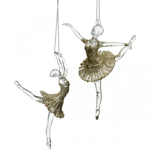 Floristik24 Dançarino de cabide decorativo, decoração de árvore de natal, bailarina para pendurar H14/13cm 2 pçs