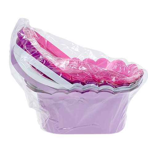 Floristik24 Cesta de plástico com alça oval bunda. 21 x 11 x 9,5 cm 10 unidades