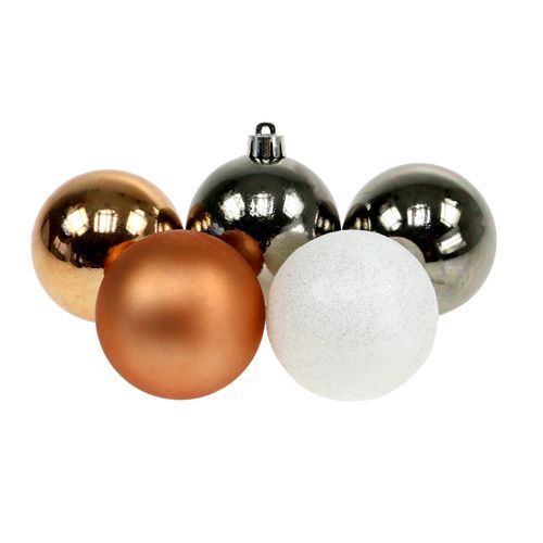 Mistura de bolas de plástico em marrom, cobre Ø6cm 30pcs