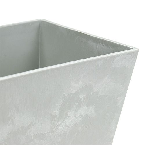 Floristik24 Tigela quadrada de plástico cinza 20,5cm x 13,5cm Alt.10,5cm