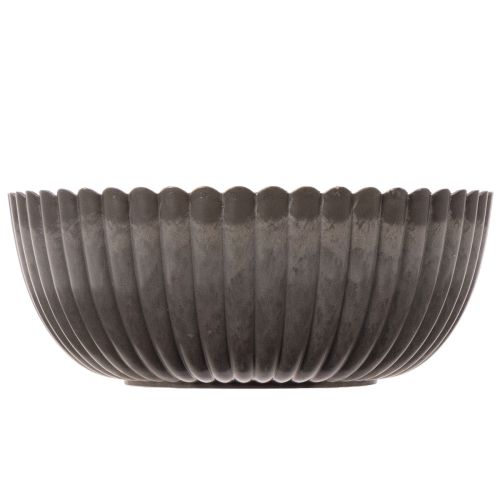Tigela canelada, antracite, tigela decorativa, redonda, 15 cm, 2 peças | Floristik24.pt