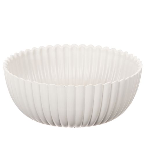 Tigela redonda canelada branca para decoração versátil, 15 cm, 2 peças comprar | Floristik24.pt