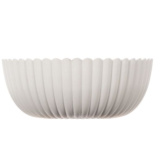 Tigela redonda canelada branca para decoração versátil, 15 cm, 2 peças | Floristik24.pt