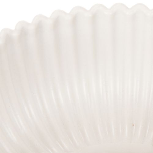 Tigela redonda canelada branca para decoração versátil, 15 cm, 2 peças | Floristik24.pt