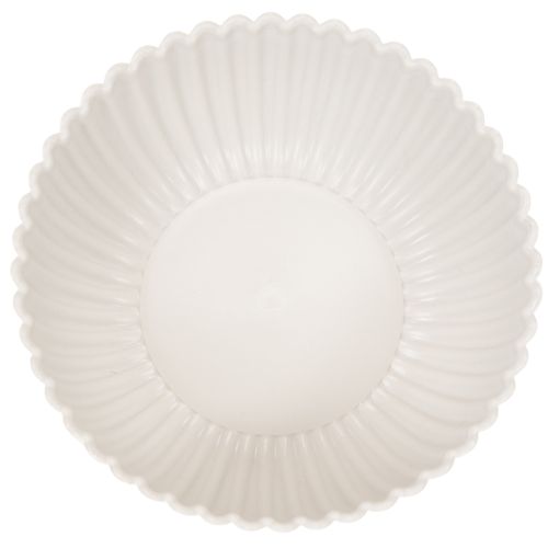 Tigela redonda canelada branca para decoração versátil, 15 cm, 2 peças | Floristik24.pt