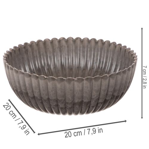 Tigela redonda com ranhuras, recipiente decorativo para arranjos florais, 20 cm, 2 peças | Floristik24.pt