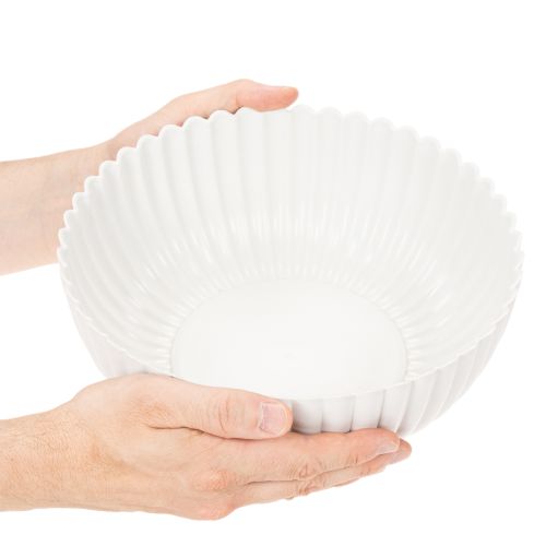Tigela decorativa canelada, tamanho grande 25cm | Floristik24.pt