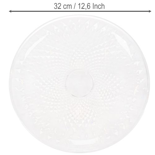 Tigela decorativa redonda transparente com pé, 32 cm | Floristik24.pt