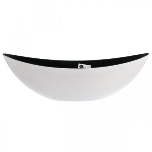 Floristik24 Deco bowl oval branco, vaso de plantas preto vaso de plantas 55cm